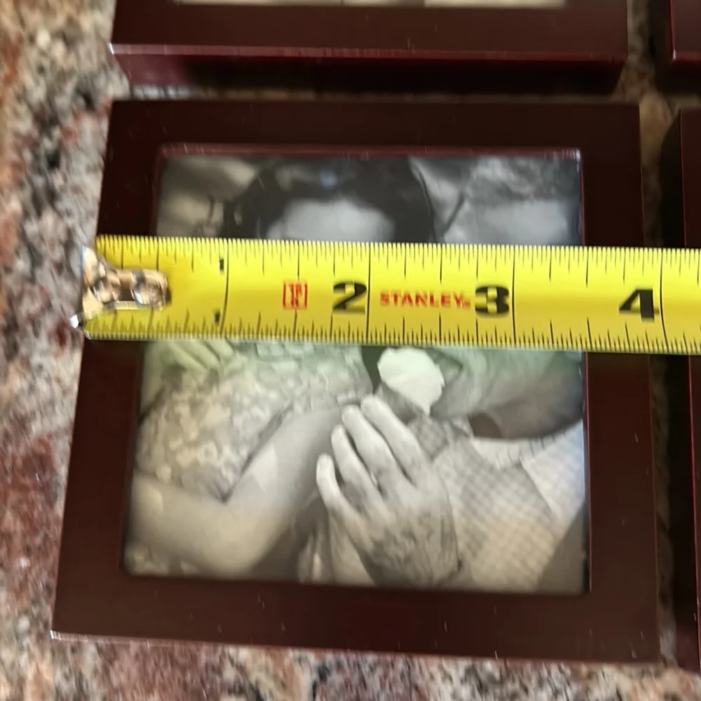 Coaster Frames Cherry Wood -Custom Photo Gift Hallmark 4 Coasters & Holder - Picture 12 of 17